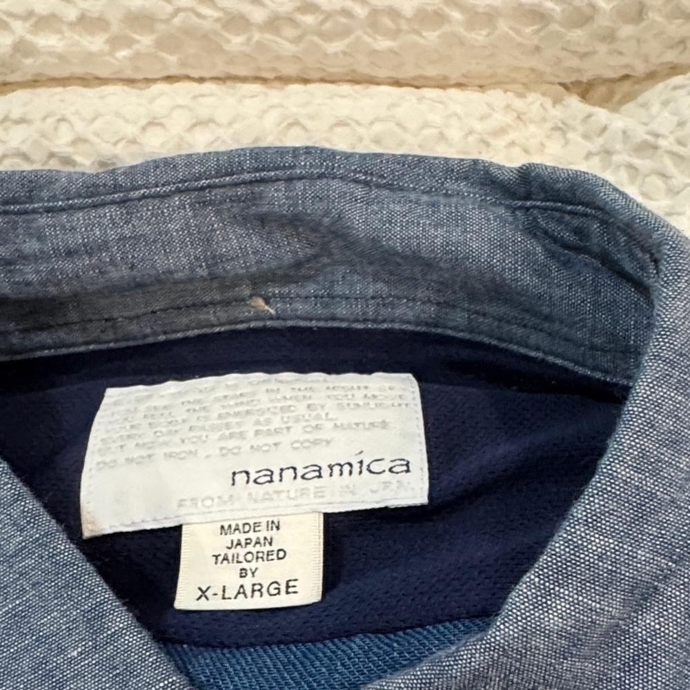 Collectible Nanamica Indigo Blue Button-Up Shirt In 100% Linen,Never Worn